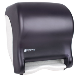 Universal Roll Paper Towel Dispenser with Manual Lever - Frosted Black & white